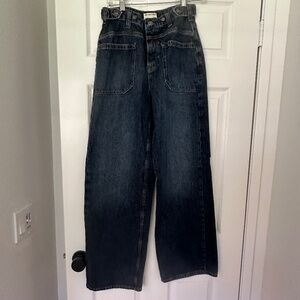 FREE PEOPLE, WE THE FREE wide leg denim jeans, size 25.